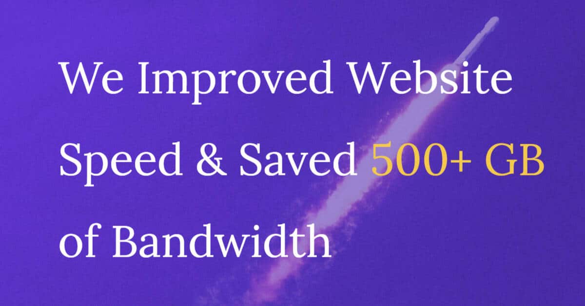 bandwidth saved for wirally website