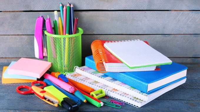 Stationery Books Pencils And Pens On A Table