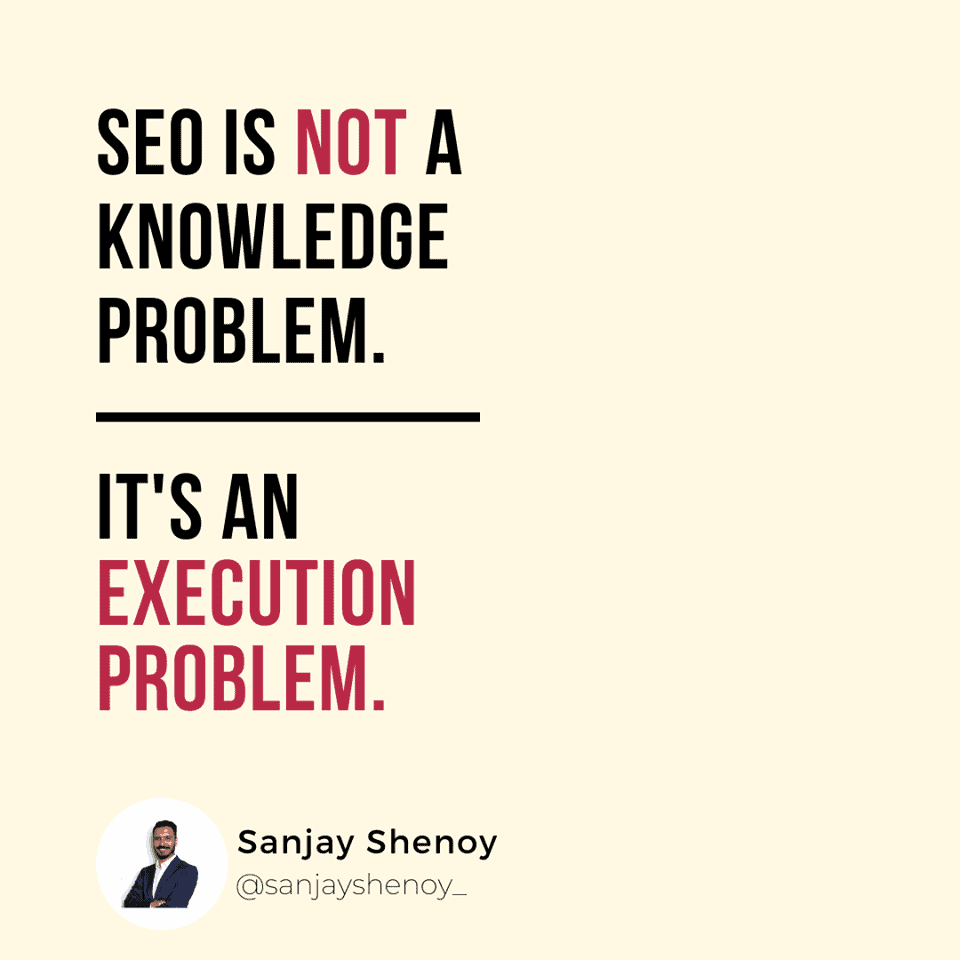 Sanjay Chenoy Seo Is Not A Knowledge Problem